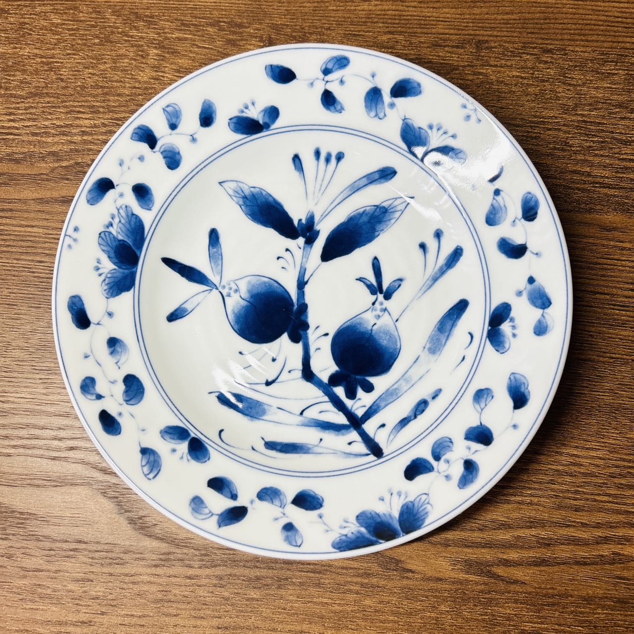 Serving plate L(石榴青花）