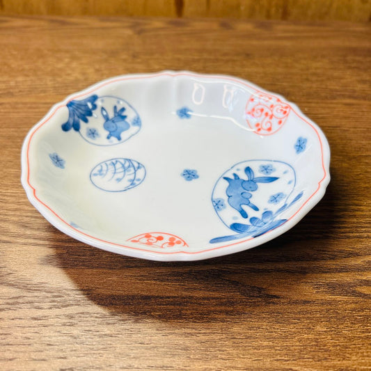 Serving plate M(花边青花盘）